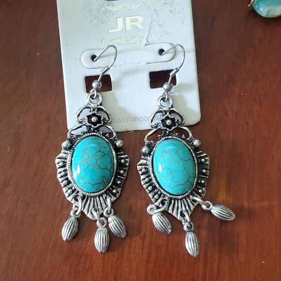Fake turquoise earrings - Picture 2 of 2